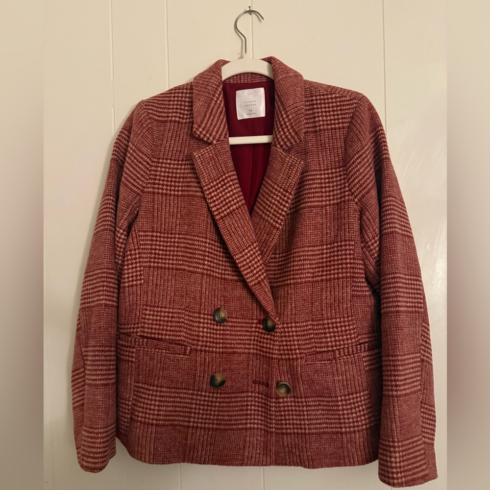 Lauren Conrad Plaid Double-Breasted Women's Jacket